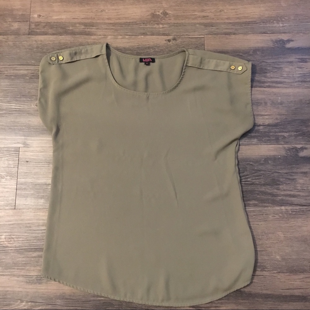 Blush Army Green Polyester Blouse